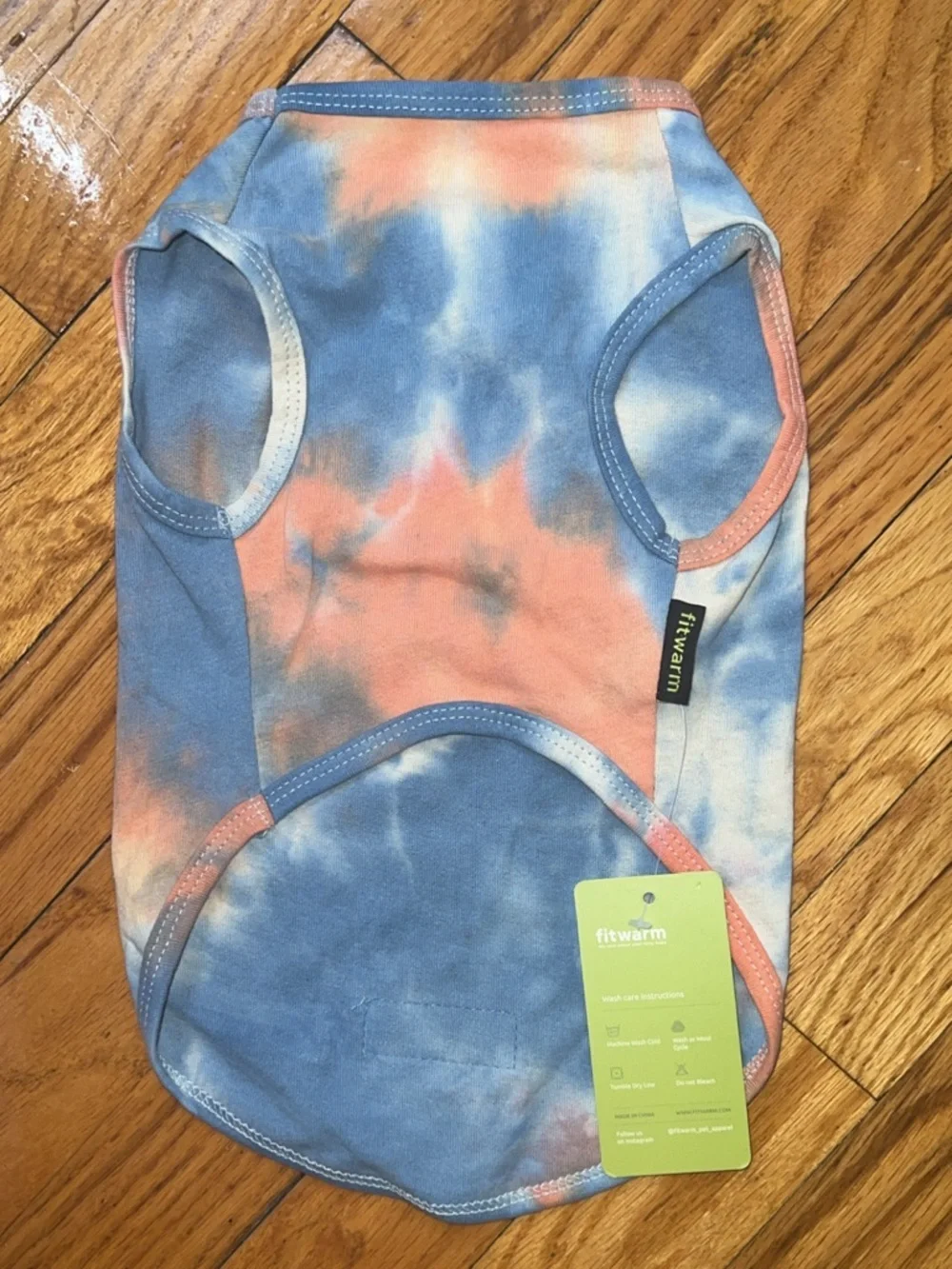 Fitwarm Blue Tie Dye Dog Shirt Size M NWT Cute Pet Apparel